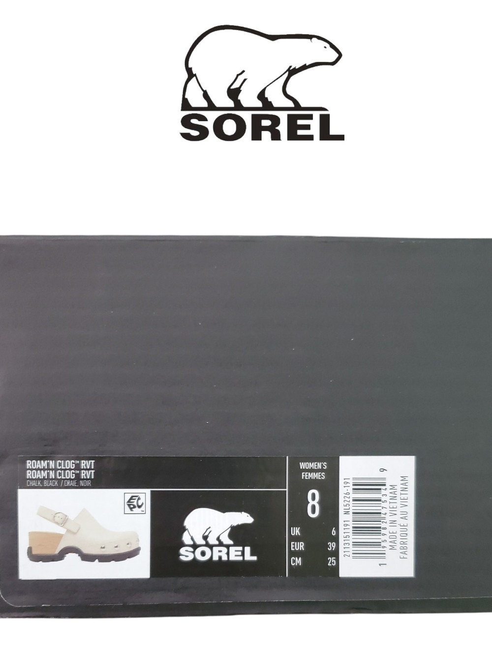 Sorel Chalk & Black Roam’n Clog™ RVT Leather Women's Shoe Size 8 - Picture 4 of 9